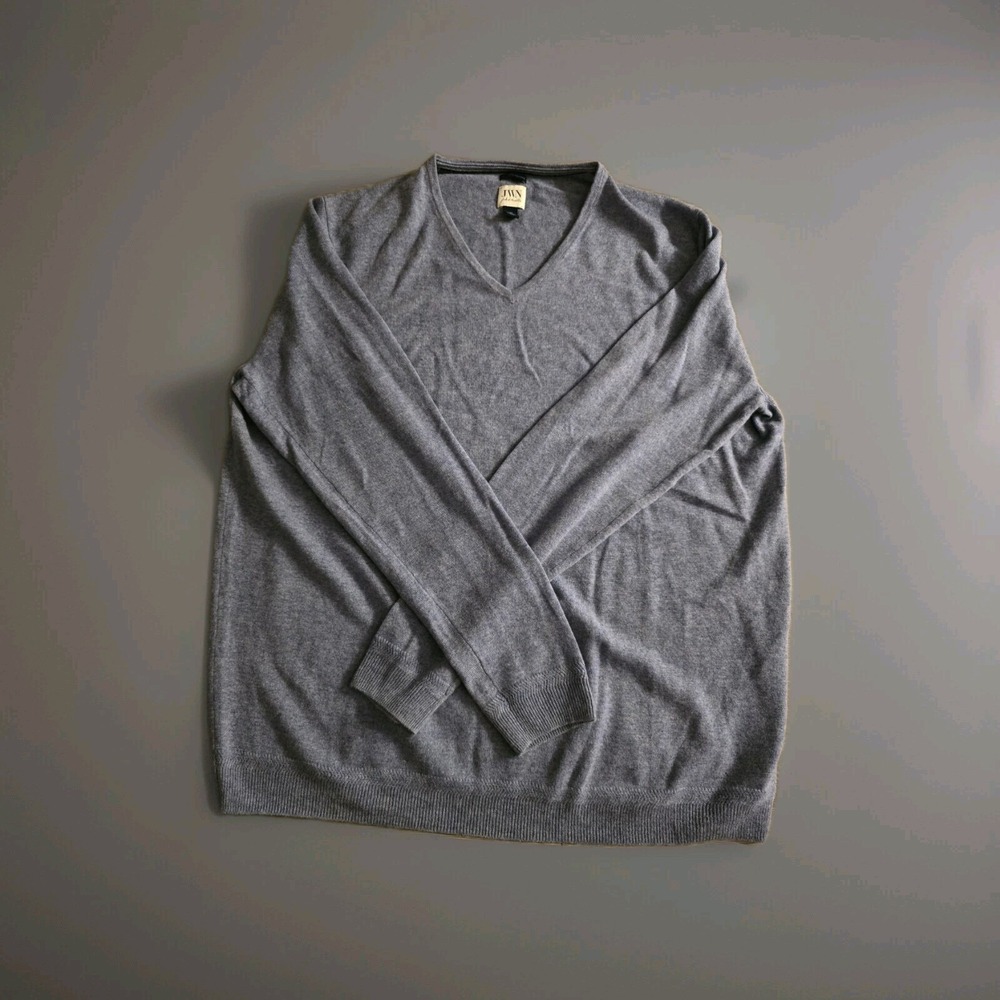 John W. Nordstrom Men's 100% Cashmere Blue V-Neck XXL Pullover